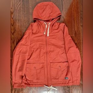 Abercrombie & Fitch Full Zip Up Hooded Lightweight Jacket Mens Large Red/Orange